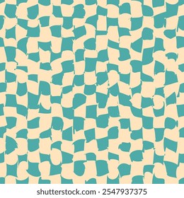 Psychedelic checkerboard or camouflage. Visually striking design featuring groovy colors. Trippy geometric shapes. Optical illusions, retro art style, mesmerizing visual vintage vector illustration