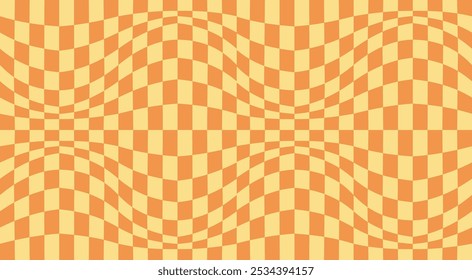 Tablero de ajedrez psicodélico, adorno de mosaico. Diseño visualmente llamativo con colores pastel. Trippy Formas geométricas. Ilusiones ópticas, arte retro, fascinante Ilustración vectorial visual vintage
