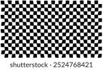 Psychedelic checkerboard pattern. Visually striking design featuring contrast black white colors and trippy geometric shapes. Optical illusions and retro art, mesmerizing visual vector illustration