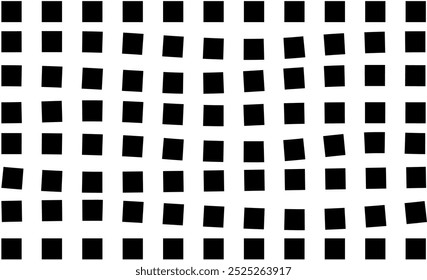 Psychedelic checkerboard pattern. Visually striking design featuring contrast black white colors and trippy geometric shapes. Optical illusions and retro art, mesmerizing visual vector illustration