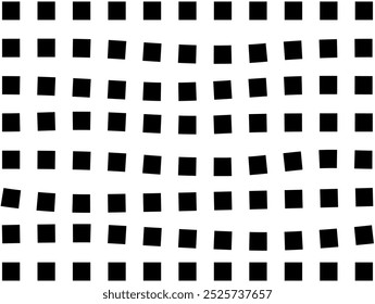 Psychedelic checkerboard pattern. Visually striking design featuring contrast black white colors and trippy geometric shapes. Optical illusions and retro art, mesmerizing visual vector illustration