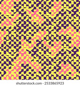 Psychedelic checkerboard pattern. Visually striking design featuring contrast black white colors and trippy geometric shapes. Optical illusions and retro art, mesmerizing visual vector illustration