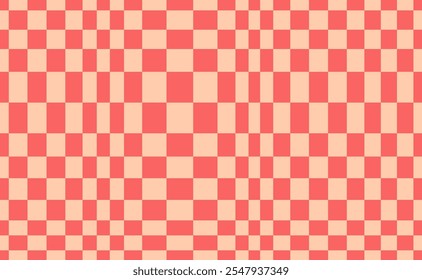 Psychedelic checkerboard pattern. Visually striking design featuring pastel colors and trippy geometric shapes groovy style. Optical illusions retro art, graphic mesmerizing visual vector illustration