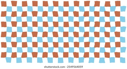 Psychedelic checkerboard pattern. Visually striking design featuring pastel colors and trippy geometric shapes groovy style. Optical illusions retro art, graphic mesmerizing visual vector illustration