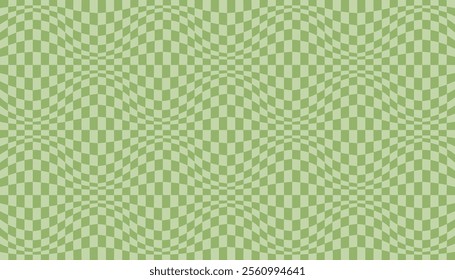 Psychedelic checkerboard pattern. Visually striking design featuring pastel colors and trippy geometric shapes groovy style. Optical illusions retro art, graphic mesmerizing visual vector illustration