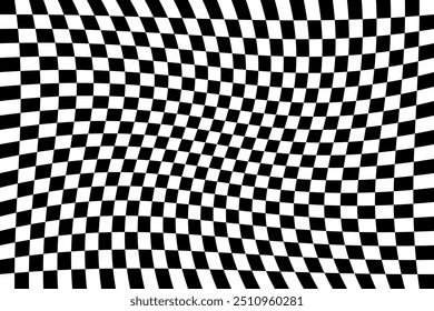 Psychedelic checkered background. Abstract distorted psychedelic texture