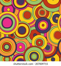 psychedelic circles seamless pattern, editable, vector eps10 