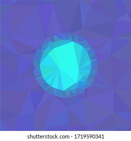 Psychedelic circular low poly background, that looks like a colorful flower