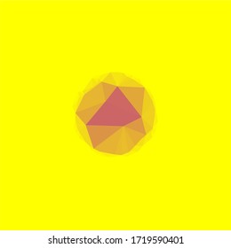 Psychedelic circular low poly background, that looks like a colorful flower