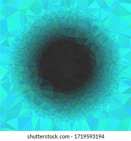 Psychedelic circular low poly background, that looks like a colorful flower