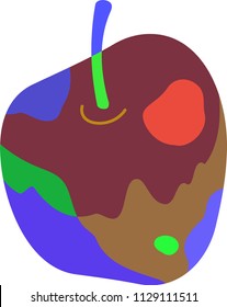 Psychedelic color apple illustration