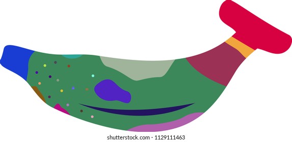 Psychedelic color banana illustration 2