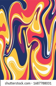 Psychedelic Color Flowing Background, Abstract Wavy Pattern