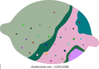 Psychedelic color lemon illustration
