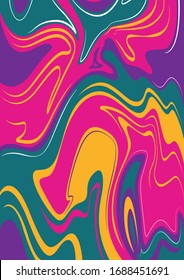 Psychedelic Color Liquid Paint Background, Marble Pattern