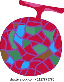 Psychedelic color melon illustration 2