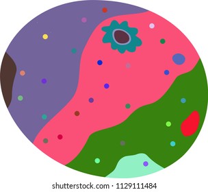 Psychedelic color orange illustration