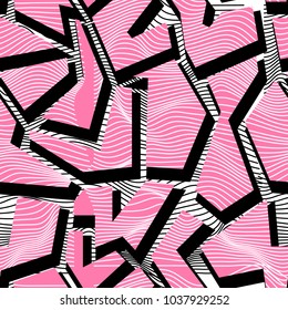 Psychedelic colored geometric seamless pattern
