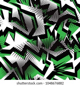 Psychedelic colored geometric seamless pattern