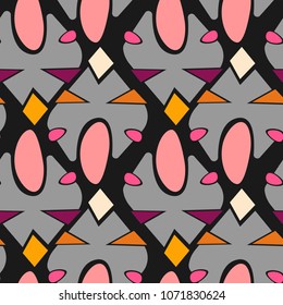 Psychedelic colored geometric seamless pattern