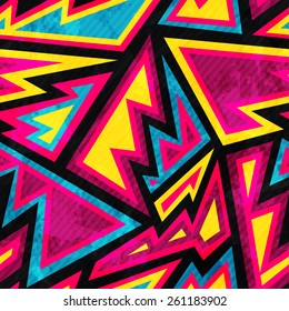 psychedelic colored geometric seamless pattern