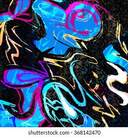 psychedelic colored graffiti pattern vector illustration