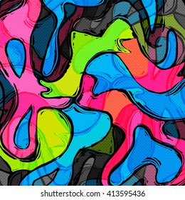 psychedelic colored graffiti pattern vector illustration