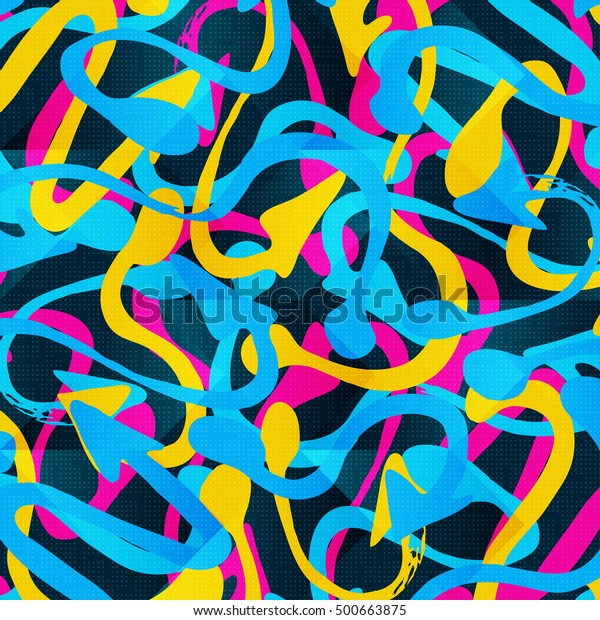 psychedelic\
colored graffiti pattern vector\
illustration