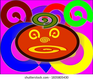 psychedelic colored pumpkin for Halloween