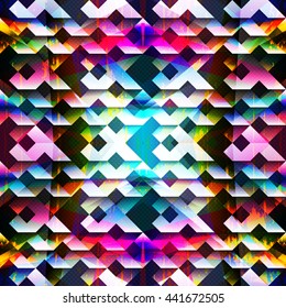 psychedelic colorful geometric seamless pattern
