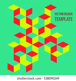 Psychedelic colorful geometry. Stylish 3d decor. Futuristic Background. Abstract backdrop. Unusual  shape structure. Multi polygonal chaos. Element for internet web site.Vector Illustration.