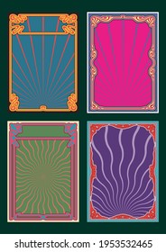 Psychedelic Colors Art Nouveau Style Frames and Backgrounds