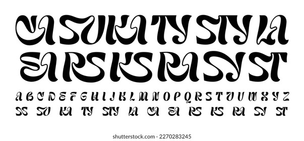 Psychedelic distort font with a big set of ligatures