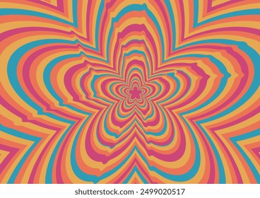 Psychedelic distorted flower-like illustration background