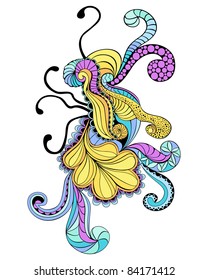 Psychedelic doodle design element