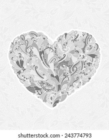 corazón de doodle psicodélico