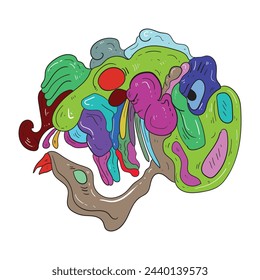 psychedelic doodles, color full design art, for our element
