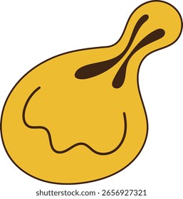 Psychedelic Dripping Smiling Character. Isolated on White Background.