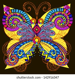 Psychedelic element.Butterfly