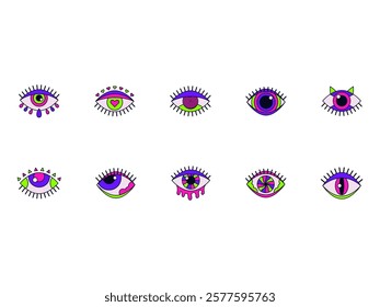 Psychedelic Eye Clipart Element Set