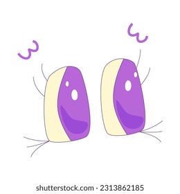 Psychedelic Eyee for Character Funny. Craetive for trippy character retro cartoon graphic. Comic funny emotions. Vector illustration