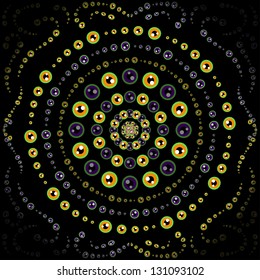 Psychedelic eyes ornament vector seamless pattern