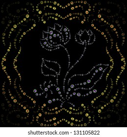 Psychedelic eyes and plants vector illustration