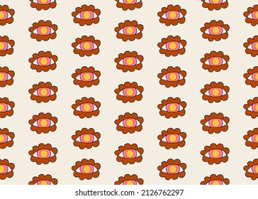 Psychedelic Eyes. Seamless hippie pattern