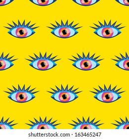 Psychedelic eyes seamless texture vector illustration