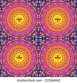 Psychedelic eyes seamless texture vector illustration