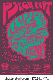 Psychedelic Festival Number Two Gig Poster Flyer Template