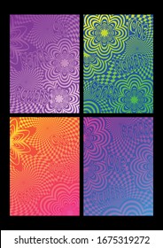 Psychedelic Floral Backgrounds, Hippie Style Patterns