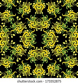 Psychedelic floral jungle ornament vector illustration