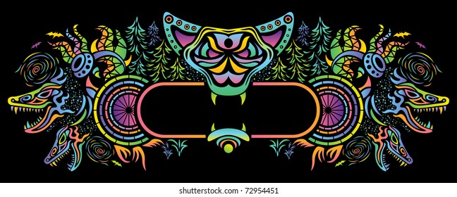 Psychedelic flyer vector illustration